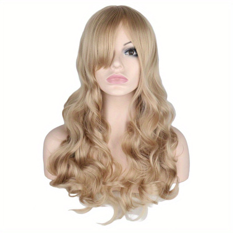 60cm Long Body Wave Hair Wig Synthetic Fiber Natural Looking for Women