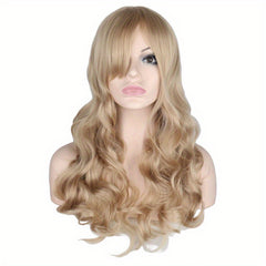 60cm Long Body Wave Hair Wig Synthetic Fiber Natural Looking for Women