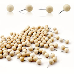 20pcs Wooden Round Ball Push Pin for Hanging Cork Version Decoration