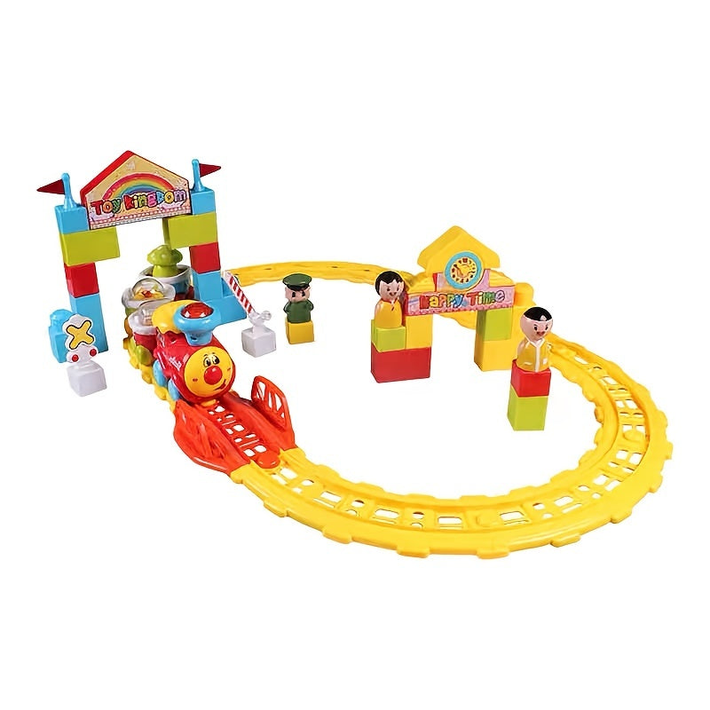 Kids' Track Building Blocks Train Toys with Light Music