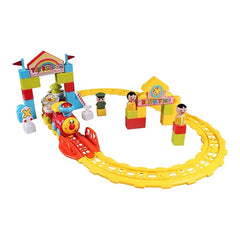 Kids' Track Building Blocks Train Toys with Light Music