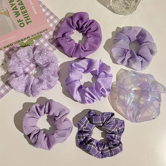 7pcs Summer Romantic Hair Tie Hair Bands Ponytail Holders Girls Hair Accessories