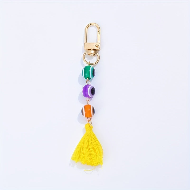 Evil Eye Keychain Amulet Good Luck Block Key Ring Purse Bag Backpack Car Accesso