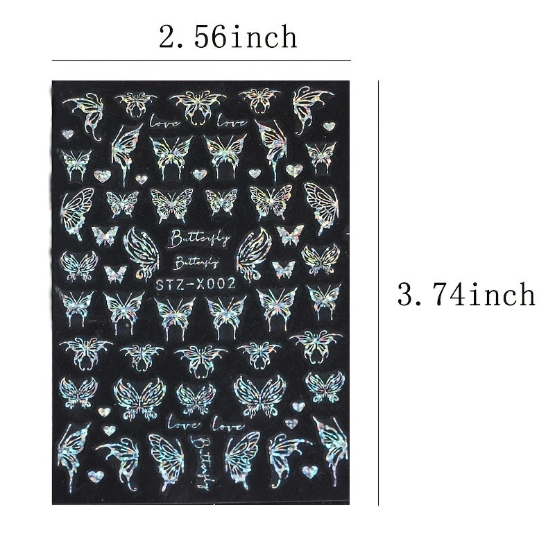 Butterfly Laser Nail Decals for DIY Nail Art