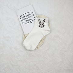 5 Pairs Bunny Rhinestone Socks Cute & Comfortable Crew Short Socks