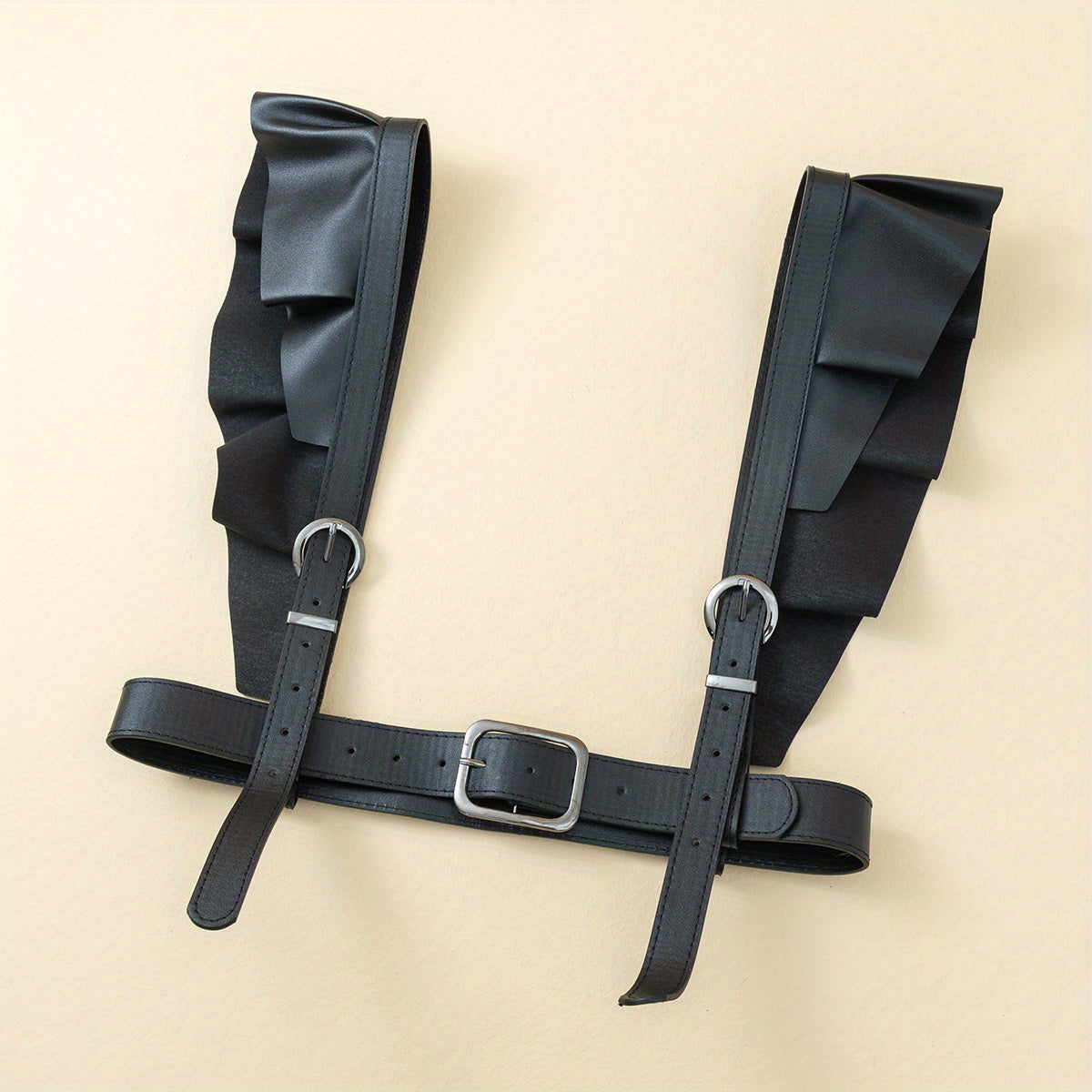 Punk Ruffles PU Harness Belt Corset Waistband for Women