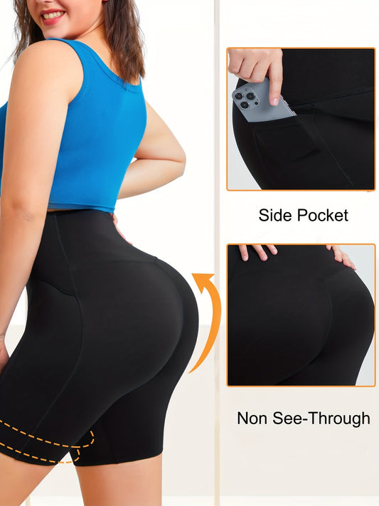 Women's Compression Shorts with Pockets & Butt Lifting