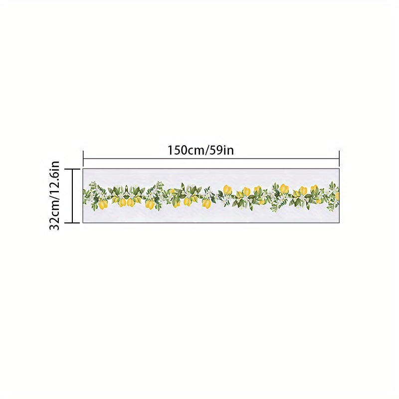 Summer Lemon Pattern Table Runner Farmhouse Linen for Party Wedding