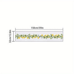 Summer Lemon Pattern Table Runner Farmhouse Linen for Party Wedding