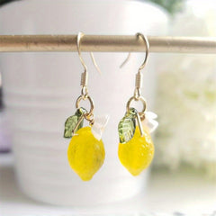 Glass Lemon Drop Earrings for Girls