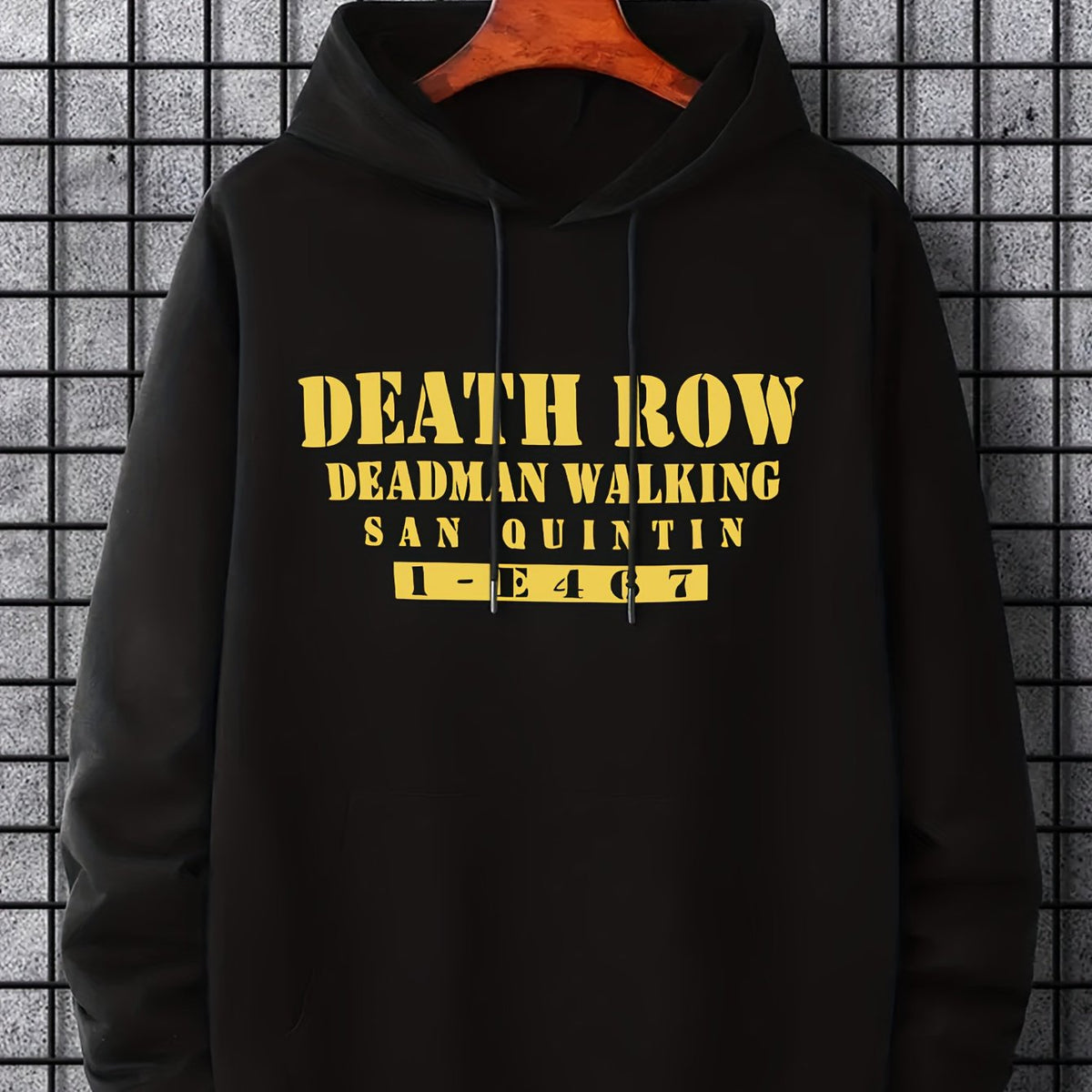 Men's Death Row Print Hoodie Casual Sweatshirt
