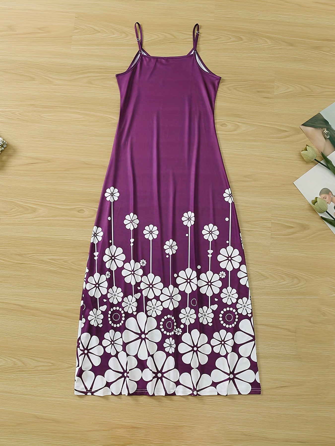 Floral Print Maxi Cami Dress Casual Dress For Summer & Spring