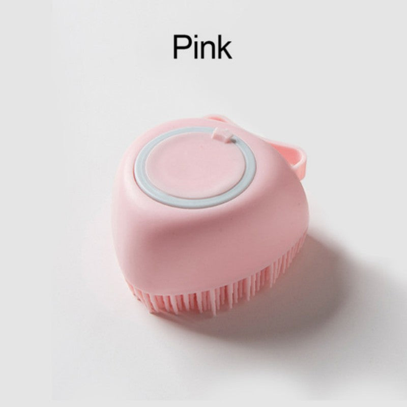 Silicone Pet Bath Brush with Massage & Shower Gel Dispenser