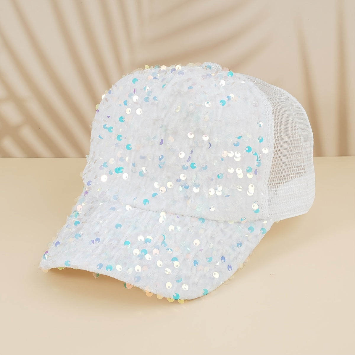 Sequins Solid Baseball Cap Mesh Hip Hop Trucker Hat Y2K Sunshade Sports Hats