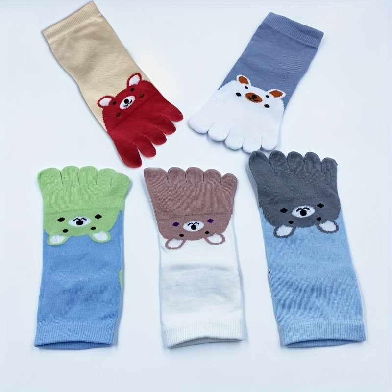 Kids 5 Toe Socks Breathable Deodorant All Seasons Split Toe Heel Protectio