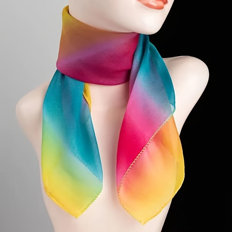 Gradient Chiffon Scarf Neck Scarves for Women