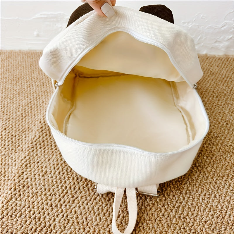 Kids' Puppy Ears Canvas Schoolbag Lightweight Backpack