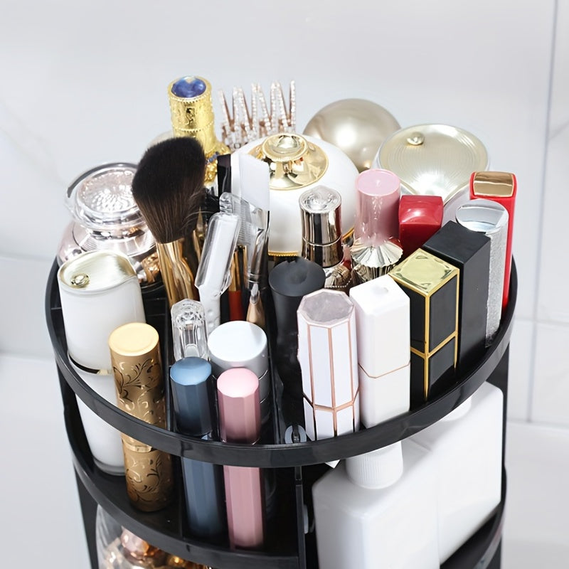 360 Rotating Makeup Organizer Spinning Bathroom Countertop Storage