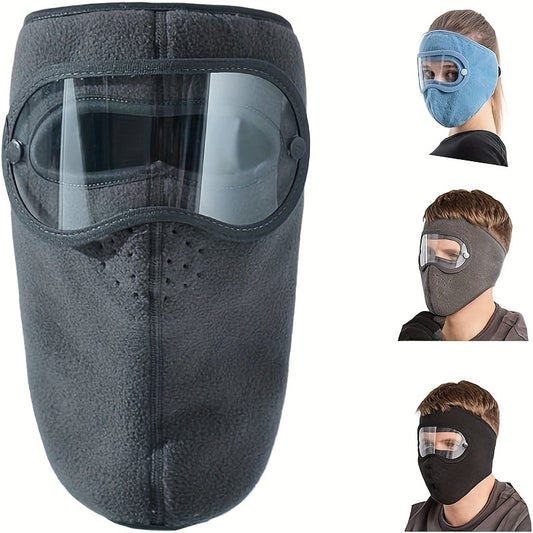 Winter Cycling Full Face Mask Dustproof Anti Fog Windproof Mask With Goggles
