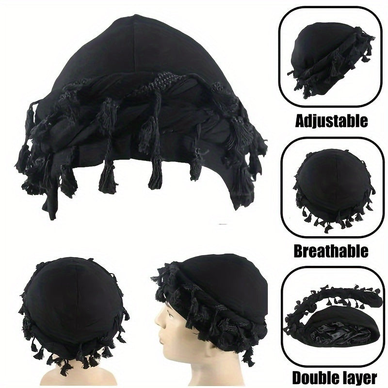Vintage Twist Head Wraps Turban with Tassel