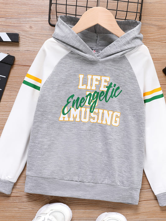 Boys LIFE IS ENERGETIC Sweatshirt Crew Neck Top