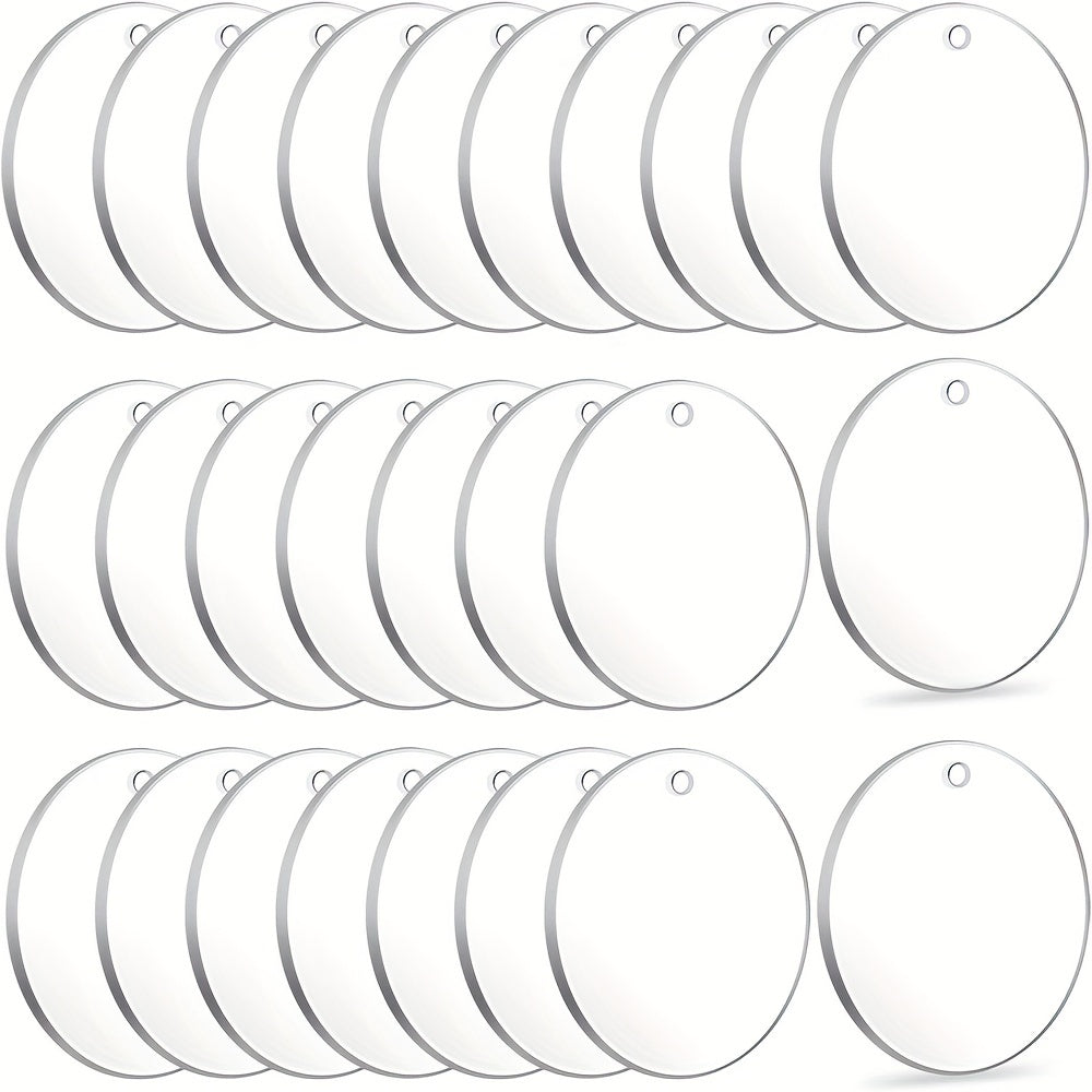50Pcs Sublimation Acrylic Round Keychain Blanks DIY Heat Transfer Key Chains