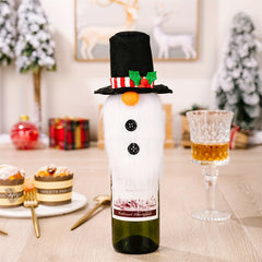 Christmas Tree Wine Bottle Set Antlers Top Hat Dwarf Lid Faceless Doll