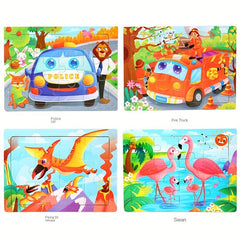 Wooden Jigsaw Puzzle Cartoon Animal Parent Child Theme Educational Toys