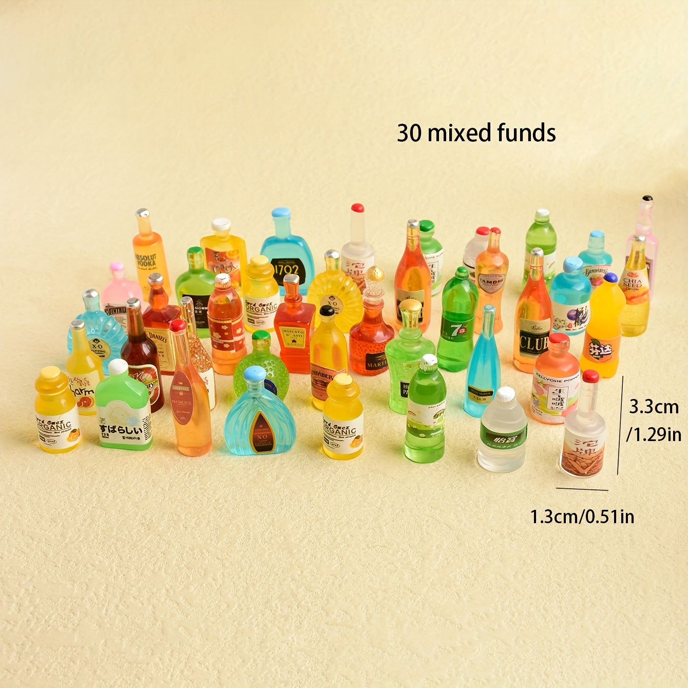 30pcs Mixed Mini Drink Bottle DIY Earrings Night Light Decoration