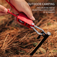 5M Reflective Camping Rope with Pulley, Reusable Tent Tie Down Rope