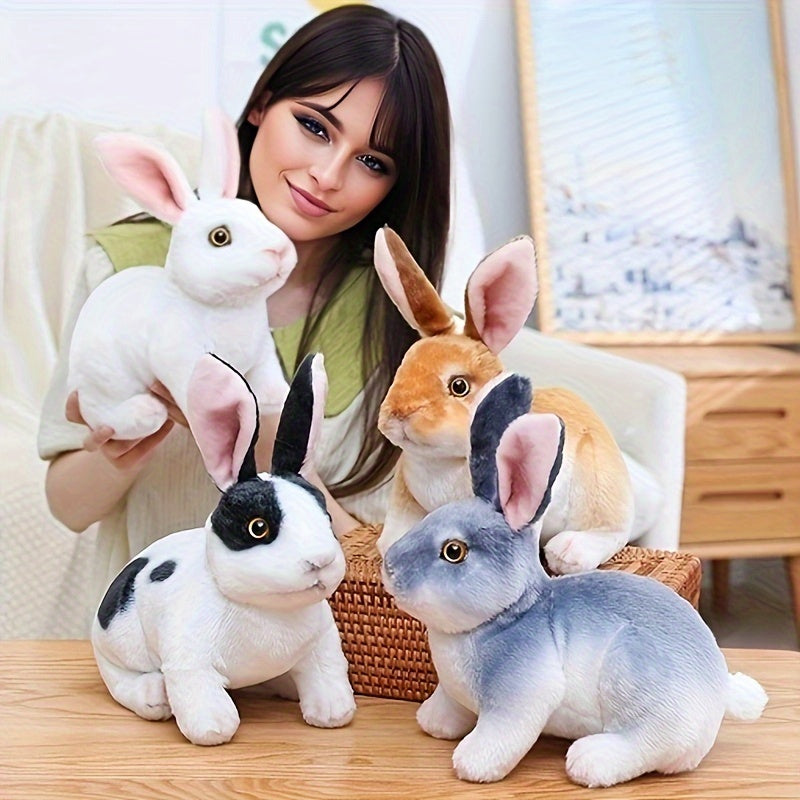 2 Pack Squatting Rabbit Plush Toys 7 9 Polyester Stuffed Animals Assorted Colors
