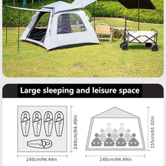 Quick Opening Camping Tent Waterproof and Windproof with Sun Shade
