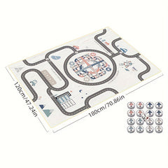 Foldable Baby Play Mat Crawling Carpet Puzzle Mat with Cartoon Activity Rug
