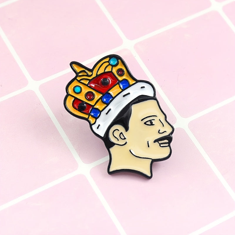 Crowned King Enamel Lapel Pin Brooch