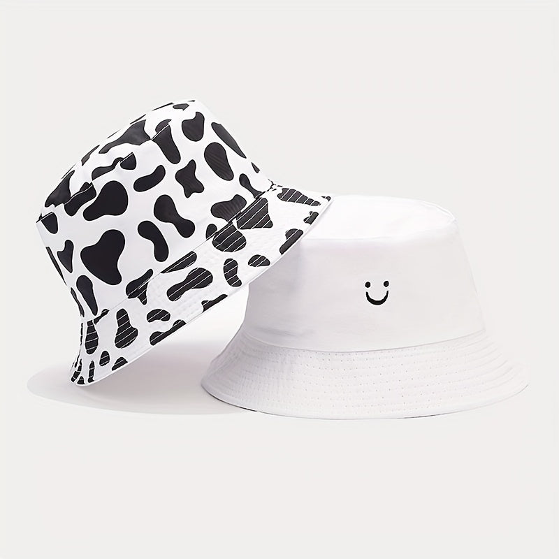 Versatile Bucket Hat With Double Sided Faces Sun Hat
