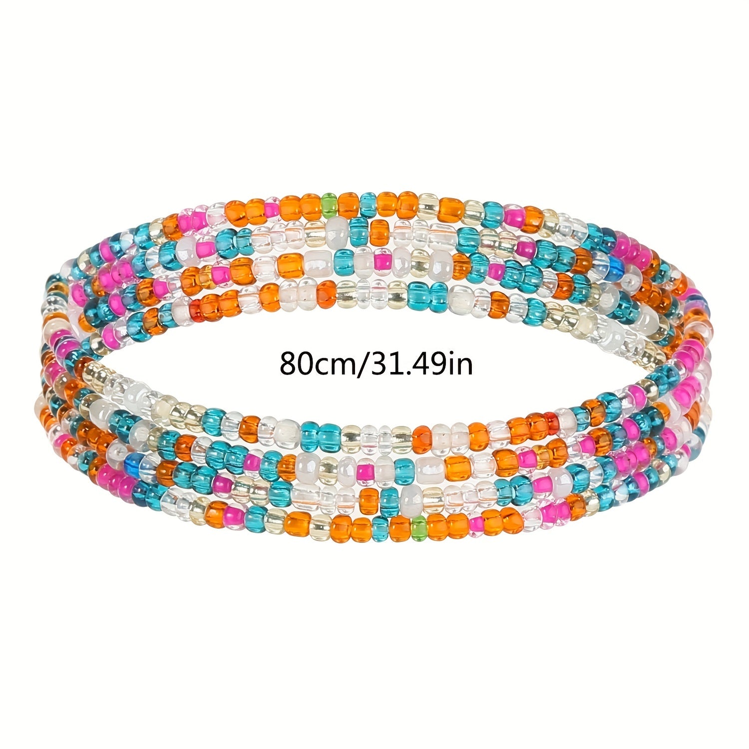 Boho Layer Beads Chain Colorful Women Belly Chain Decorative Dress Chain