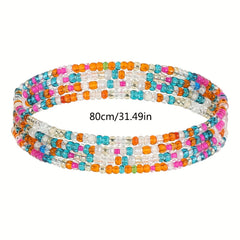 Boho Layer Beads Chain Colorful Women Belly Chain Decorative Dress Chain