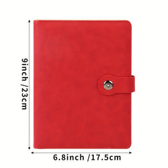 Retro Loose leaf Metal Clip & Pen Holder Leather Business Notebook