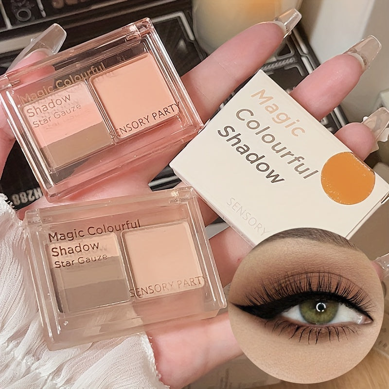 Matte 4-Color Eyeshadow Blush Palette Brown Coral Nude Milk Tea Natural