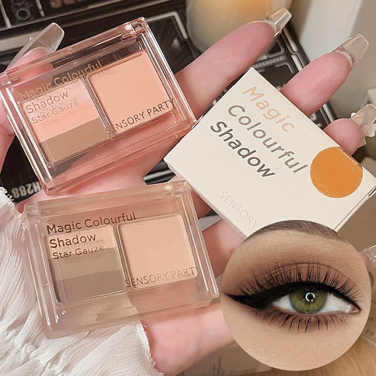 Matte 4-Color Eyeshadow Blush Palette Brown Coral Nude Milk Tea Natural