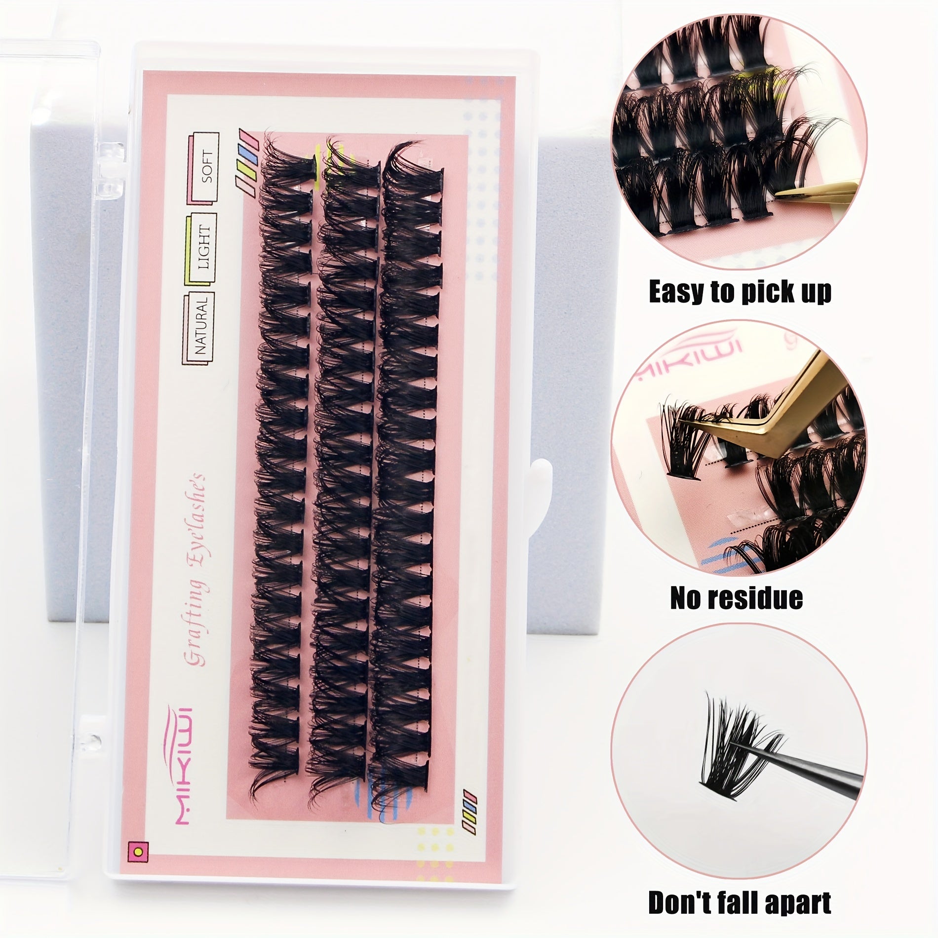 60Pcs Lash Clusters 50D 60D 80D DIY Eyelash Extension DD Curling Volume
