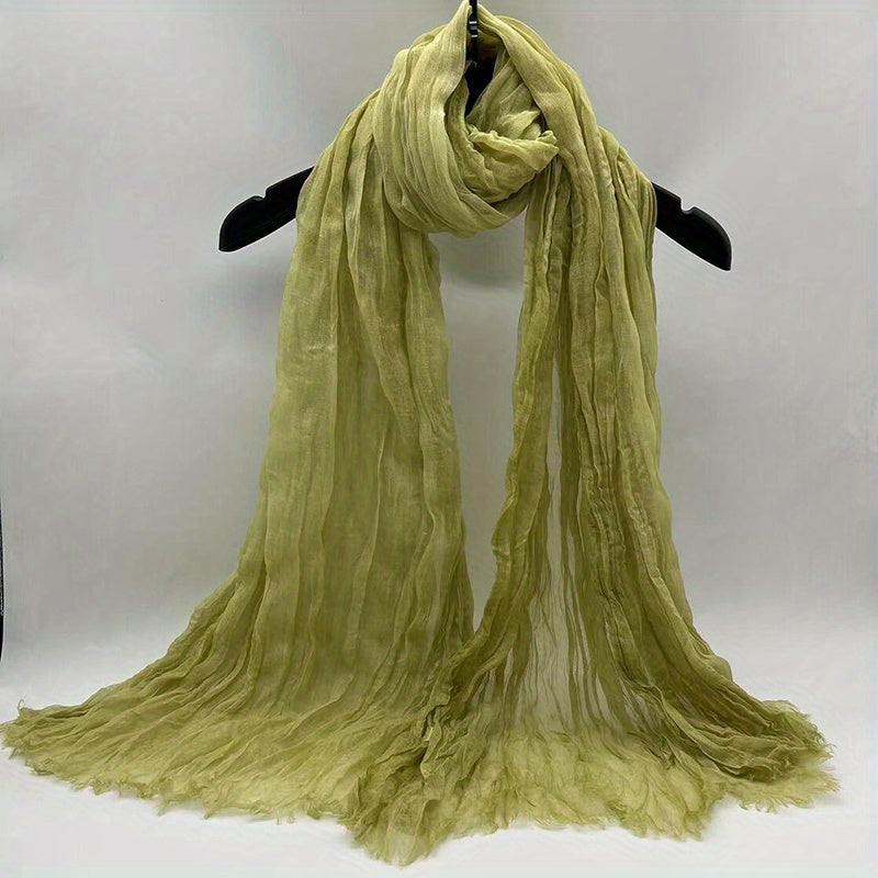 Boho Style Linen Twist Scarf for Outdoor Activity