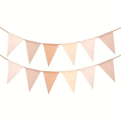 12pcs Burlap Lace Triangle Flag Wedding Party Decor