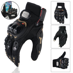 Riding Tribe Motorcycle Gloves Full Finger Touch Screen Hard Knuckle Safety