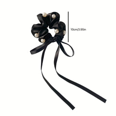 Faux Pearl Scrunchie Hair Tie Solid Hair Rope Head Jewelry