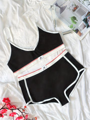 Colorblock Trim Bra & Panties Set