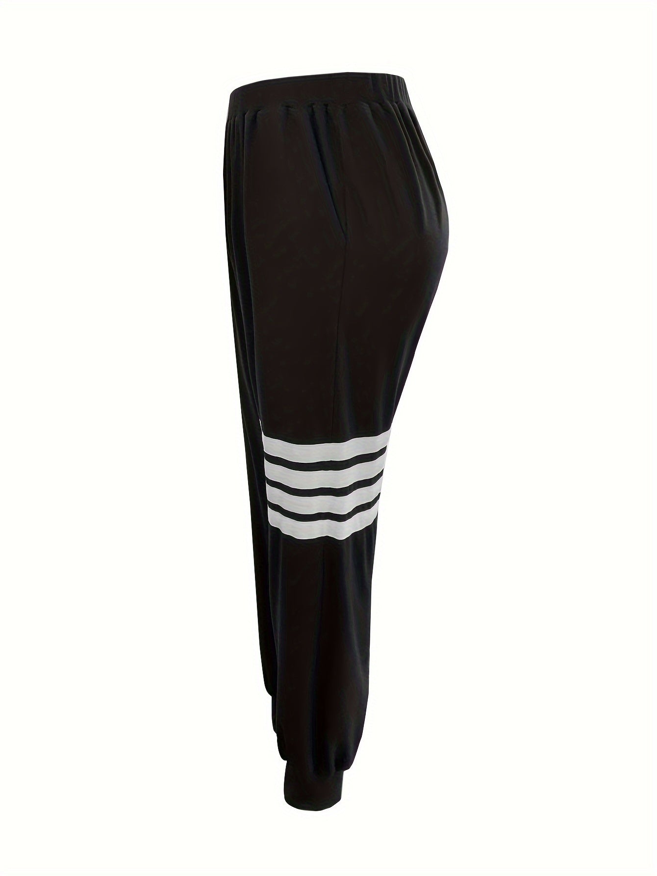  Stripe Print High Rise Joggers