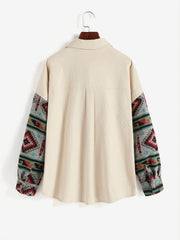 Retro Long Sleeve Lapel Jacket Casual Outerwear