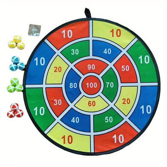 Kids Dart Board Set with 12 Sticky Balls - Indoor Outdoor Fun Game for Ages 3-12