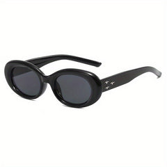 Oval Thick Frame Sunglasses Stars Decor Glasses